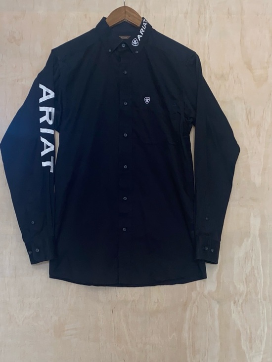 Ariat Other - Ariat Black Long-Sleeve Button-Down with White Sleeve Logo
